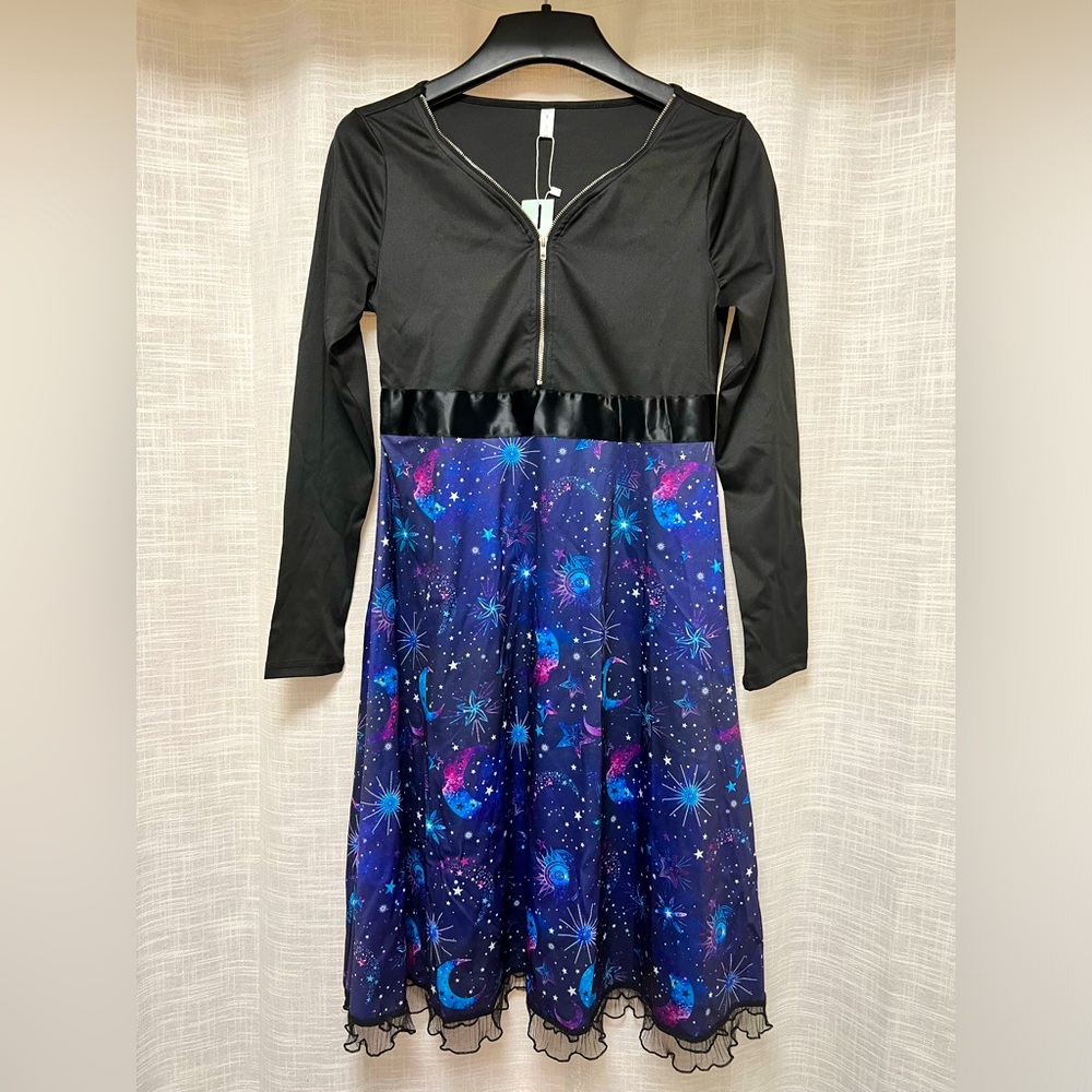 Never Worn Long Sleeve Dress with Space Design!